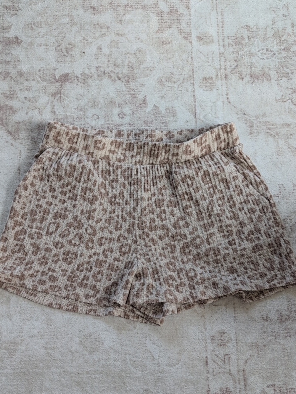 Cozy Leopard Print Women’s Shorts By Love, Fire, Size Small